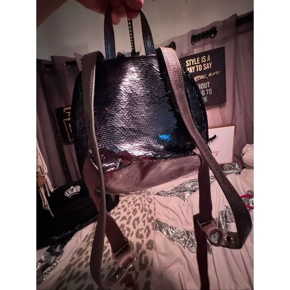 Coach vintage spotlight blue sequin Backpack minibag shoulder bag Y2K VTG